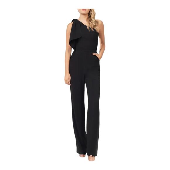 Dress the Population Jumpsuit Tiffany One shoulder black size Small S - Picture 1 of 6